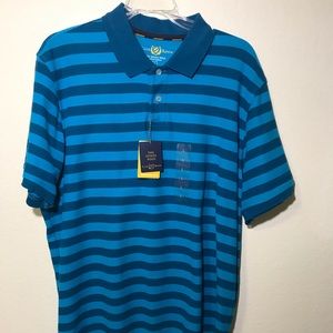 Club Room Polo Shirt Mens Large Blue Stripped